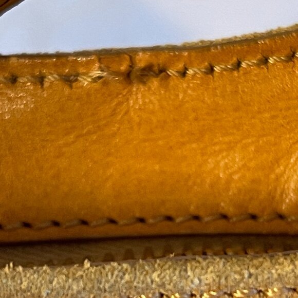 Celine Vintage Ava Macadam Suede Pochette Shoulder Bag, Mustard/Brown - Preowned - Picture 13 of 16